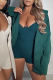 Blue Sexy Solid Patchwork Spaghetti Strap Sleeveless Two Pieces