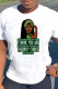Green Fashion Casual Print Basic O Neck T-Shirts