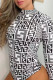Grey Fashion Sexy Print Patchwork Swimwears