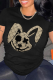 Black Casual Street Print Patchwork O Neck T-Shirts