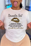 Colour Fashion Casual Print Basic O Neck T-Shirts