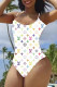 White Fashion Sexy Print Letter Swimwears