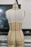 White Fashion Casual Solid Asymmetrical O Neck Tops
