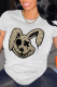 White Casual Street Print Patchwork O Neck T-Shirts