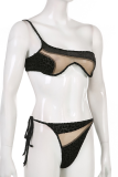 Black Sexy Leopard Hollowed Out Swimwears