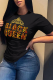 Black Fashion Street Print Patchwork Letter O Neck T-Shirts