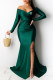 Green Fashion Celebrities Print Slit V Neck Trumpet Mermaid Dresses