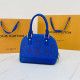 Deep Blue Fashion Street Letter Hot Drill Bags