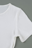 Coffee Sexy Casual Solid Bandage Draw String Slit O Neck Short Sleeve Dress