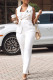 White Fashion Work Print Letter Turn-back Collar Sleeveless Two Pieces