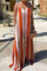Red Fashion Casual Striped Print Backless Spaghetti Strap Regular Jumpsuits