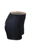 Black Fashion Casual Letter Print Basic Skinny High Waist Shorts