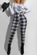 Black And White Fashion Street Print Patchwork Letter O Neck Short Sleeve Two Pieces