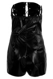 White Fashion Sexy Solid Backless Strap Design Strapless Skinny Romper