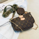 Green Fashion Street Print Patchwork Bags
