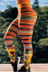 Orange Fashion Casual Print Basic Skinny High Waist Pencil Trousers