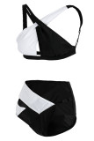 Black White Fashion Sexy Patchwork Solid Hollowed Out Backless Swimwears