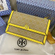 Yellow Fashion Street Letter Patchwork Bags