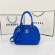 Blue Fashion Street Solid Letter Bags