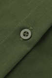 Beige Fashion Casual Solid Patchwork Turndown Collar Shirt Dress Dresses