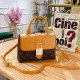 Brownness Fashion Street Letter Patchwork Bags