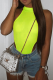 Green Sexy Solid Patchwork O Neck Skinny Bodysuits