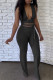 Black Sexy Solid Bandage Hollowed Out Patchwork Asymmetrical V Neck Sleeveless Two Pieces