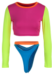 Green Sexy Vacation Solid Split Joint Swimwears