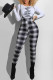 Black And White Fashion Street Print Patchwork O Neck Long Sleeve Two Pieces