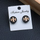 Black Fashion Simplicity Letter Patchwork Earrings