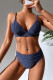 Dark Blue Fashion Sexy Solid Bandage Backless Swimwears  (With Paddings)