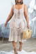 White Sexy Solid Hollowed Out Patchwork Swimwears Cover Up