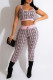 Pink Casual Print Patchwork U Neck Two Pieces