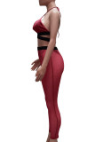 White Sexy Solid Patchwork See-through Backless Halter Sleeveless Two Pieces