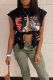 Black Sexy Print Hollowed Out O Neck T-Shirts