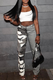 Camouflage Casual Camouflage Print Patchwork Harlan Mid Waist Harlan Full Print Bottoms