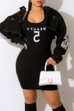 White Fashion Sexy Solid Embroidered Patchwork U Neck Pencil Skirt Dresses