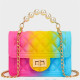 Rose Red Blue Fashion Casual Gradual Change Chains Pearl Messenger Bag