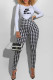 White Fashion Street Print Letter O Neck Long Sleeve Two Pieces