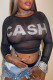Black Sexy Solid Patchwork See-through Hot Drill O Neck Tops