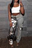 Camouflage Casual Camouflage Print Patchwork Harlan Mid Waist Harlan Full Print Bottoms