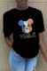 Black Fashion Street Character Letter O Neck T-Shirts
