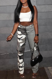 Camouflage Casual Camouflage Print Patchwork Harlan Mid Waist Harlan Full Print Bottoms