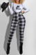 Black And White Fashion Street Print Letter O Neck Long Sleeve Two Pieces