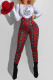 Red Fashion Street Print Letter O Neck Long Sleeve Two Pieces