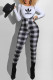 Black And White Fashion Street Print Letter O Neck Long Sleeve Two Pieces