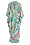 Blue Fashion Casual Print Cardigan Outerwear