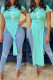 Light Green Fashion Casual Print Slit O Neck T-Shirts