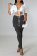 Black Sexy Print Bandage Patchwork V Neck Half Sleeve Two Pieces