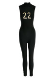 Rose Red Casual Sportswear Solid Embroidered Patchwork Turtleneck Skinny Jumpsuits